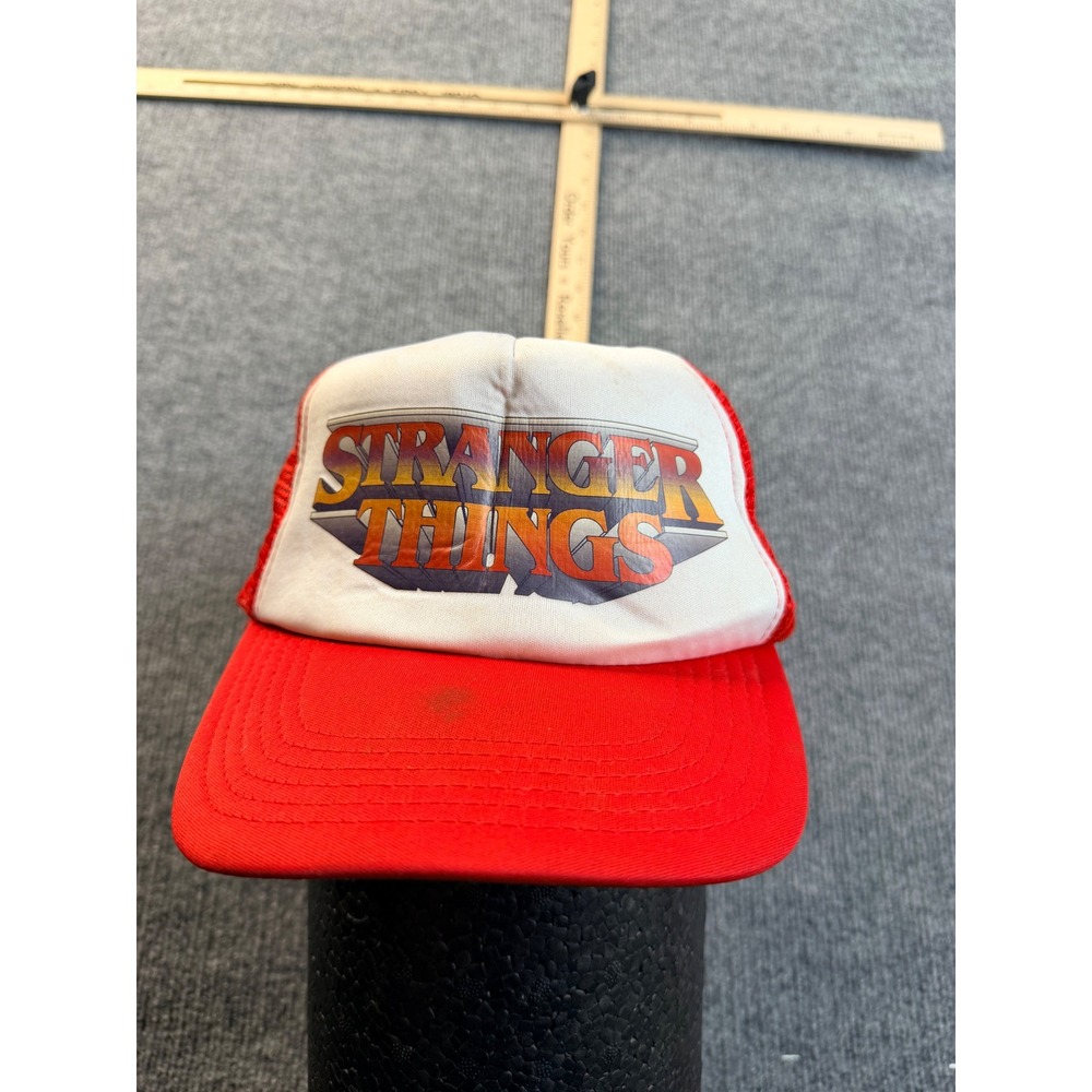 Stranger Things Trucker Hat Red White Mesh Snapback Adjustable Graphic Cap Mens